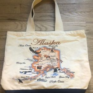Polar Graphics Map of Alaska Tote Bag